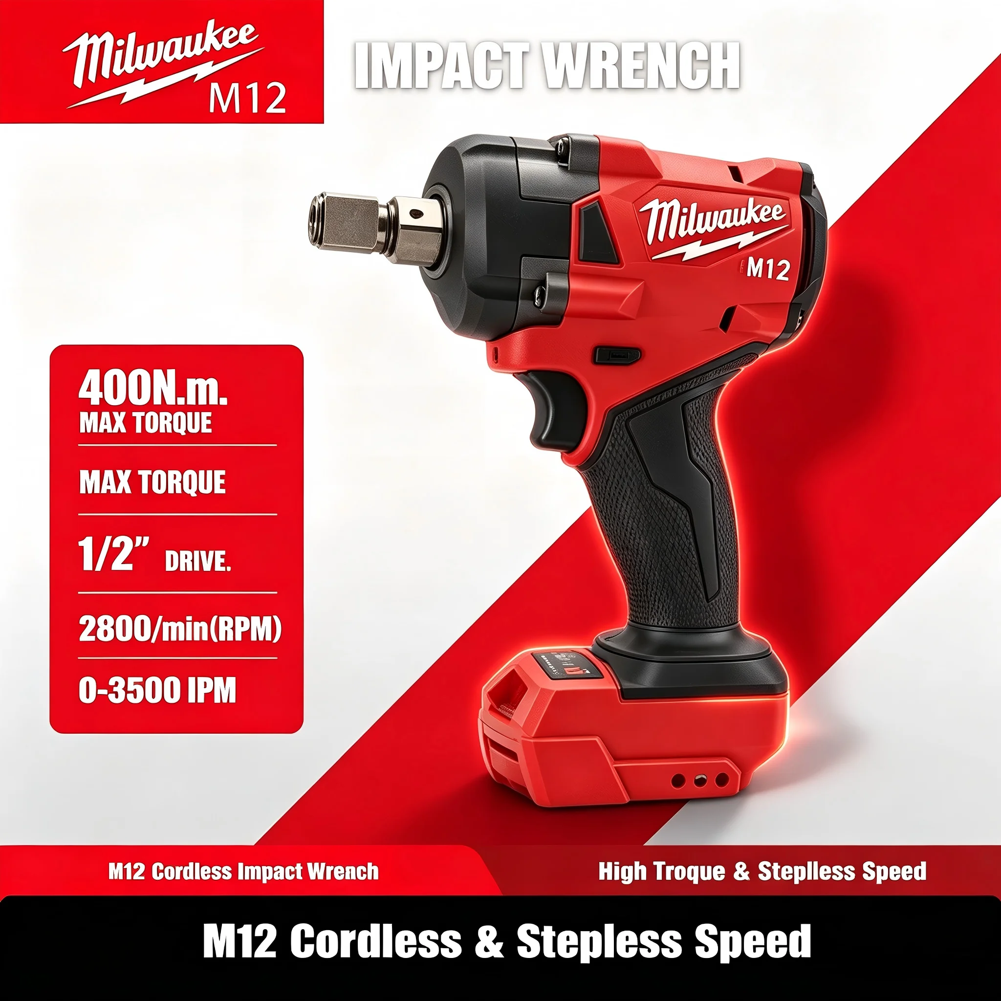 Milwaukee Drill M18 Fuel - Llave de impacto eléctrica sin escobillas